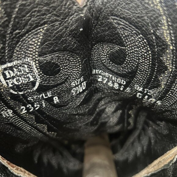 Dan Post Brown Teju Lizard Vibram Sole Moto Cowboy Boots Mens 9.5 D - Picture 5 of 12